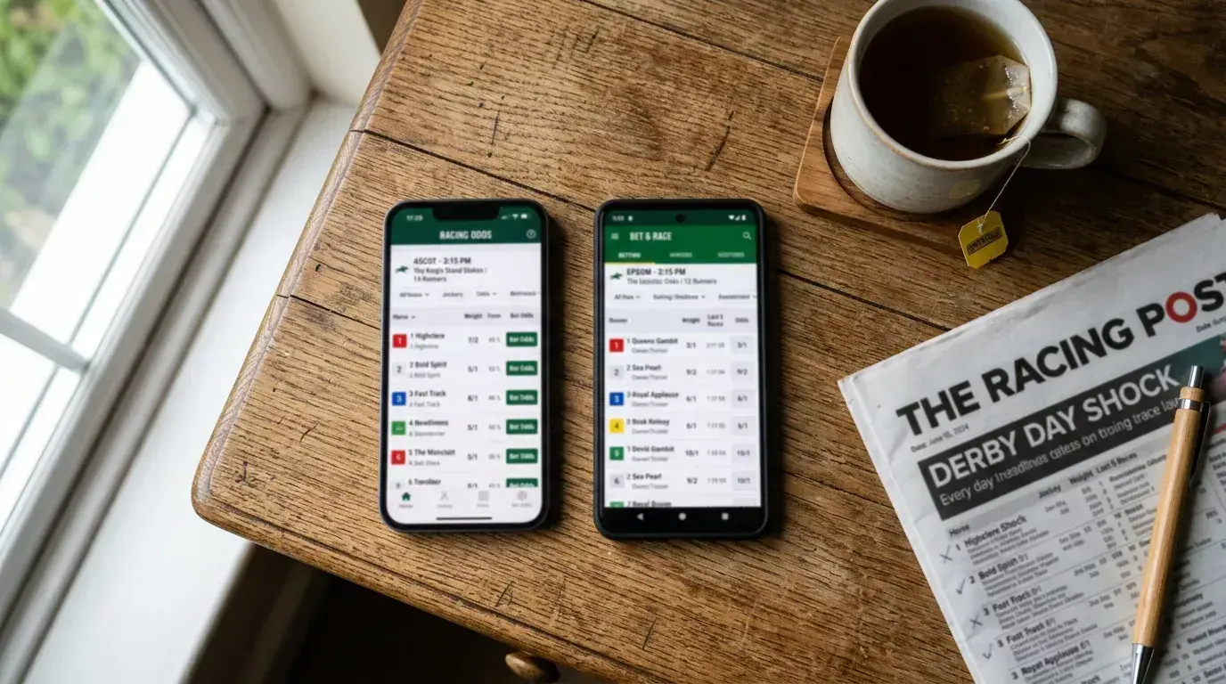 Comparison of horse racing betting app features on UK smartphones